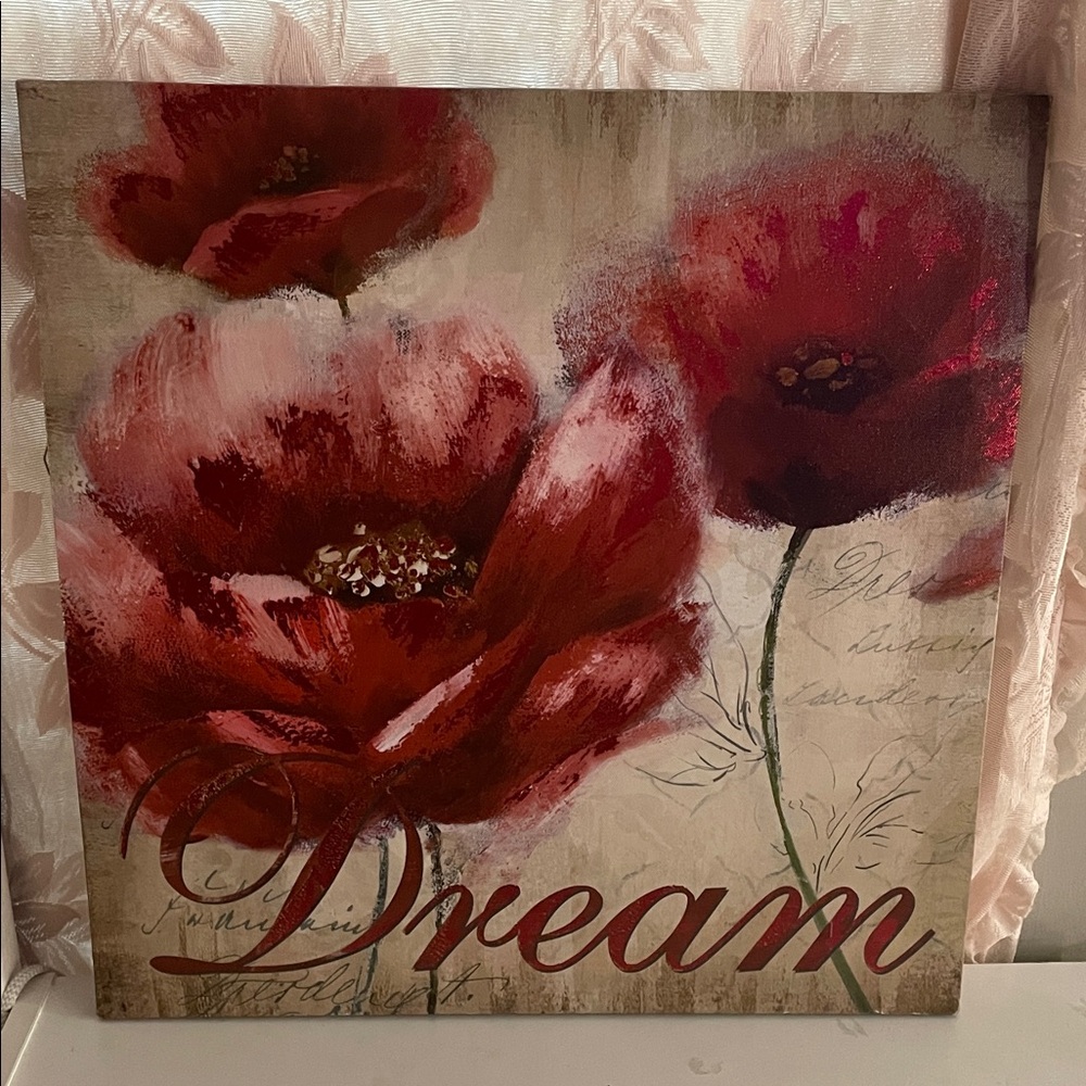 Red Floral Dream Canvas Art